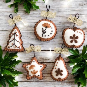 Christmas Felt Ornaments Sewing Pattern – PDF & SVG DIY Apple, Pear, Star, Tree, bauble, Circle Ornaments, Easy Christmas Tree Decor, Cricut
