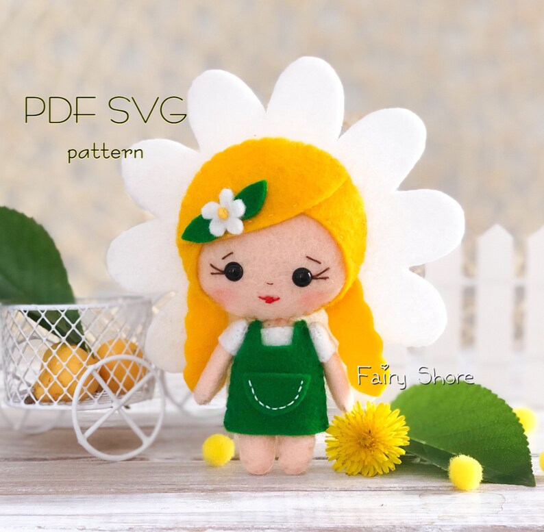 PDF SVG Felt Pattern Daisy Doll Easy DIY Sewing Pattern for Etsy