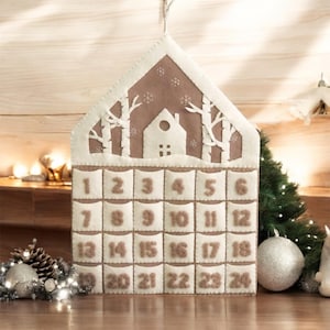 Christmas Advent Calendar Felt Sewing Pattern – PDF & SVG DIY hand-sewn Christmas Decor, Countdown Calendar, Handmade Gift, Cricut ornament