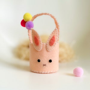 DIY Felt Easter bunny basket PDF Pattern and SVG Files: Perfect Spring Decor or Gift Idea image 2