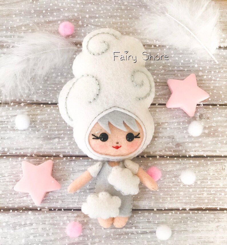 Air Element Fairy Doll PDF & SVG Felt Hand Sewing Pattern DIY Cloud