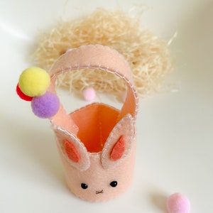 DIY Felt Easter bunny basket PDF Pattern and SVG Files: Perfect Spring Decor or Gift Idea image 4