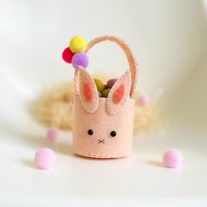 DIY Felt Easter bunny basket PDF Pattern and SVG Files: Perfect Spring Decor or Gift Idea image 3