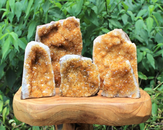 Citrine Cut Base Clusters, Stunning A Quality Citrine Crystal Quartz Geodes - Choose Size (Free Standing Citrine Crystals)