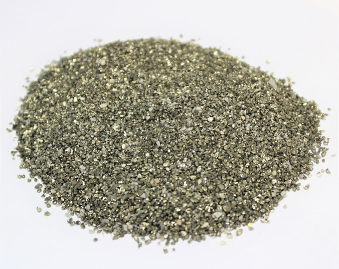 PYRITE Sand, Mini Chips 1 - 4 mm: Choose Ounces or lbs Loose Wholesale Bulk Lots (Fine Crushed Pyrite Crystals)