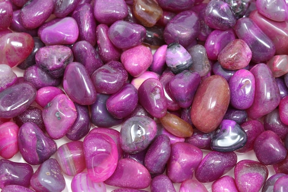 Pink Agate Tumbled Stones (Dyed): Choose Ounces or lb Bulk Wholesale Lots (Premium Quality 'A' Grade)