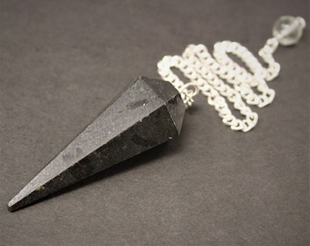 Black Tourmaline Pendulum, Faceted ('A' Grade, Tourmaline Crystal, Crystal Pendulum, Dowsing, Divination, Tourmaline Pendulum)