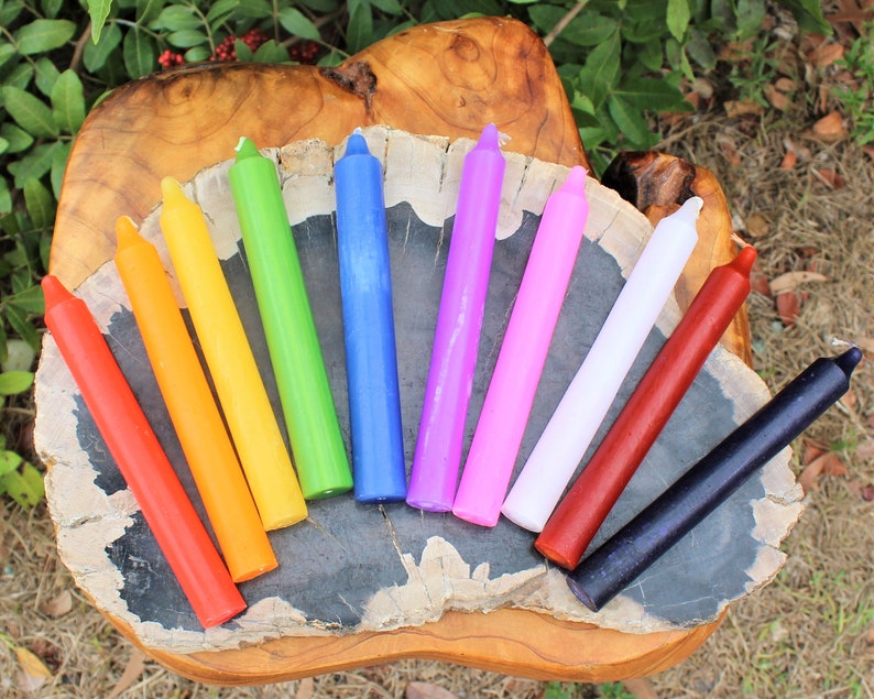 Set of 10 LARGE 6 Candles 10 Color Mixed Assortment Great Value, Long Burn Time afbeelding 4