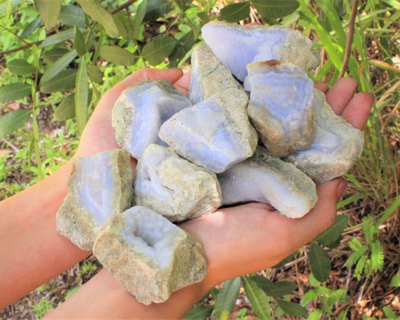 LARGE Rough Blue Lace Agate Stones, CLEARANCE - Choose Size (Natural Blue Lace Agate Crystals From South Africa)
