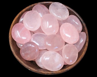 Wholesale Bulk Lot Rose Quartz Palm Stones - Hand Polished Stones, 'A' Grade Large Rose Quartz Pebbles - GREAT VALUE (From Madagascar)