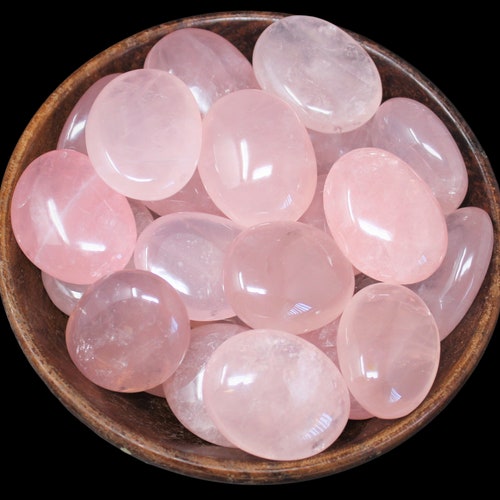 Lot de gros lot de pierres de palmier en quartz rose - Gros galets de cristal de quartz rose de qualité « A »