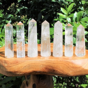 Clear Quartz with Inclusions Obelisk, 2.75 - 3" (6-Sided 'AAA' Grade Premium Quality Clear Quartz Crystal Towers, Clear Quartz Points)