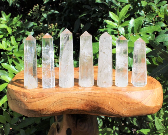 Clear Quartz with Inclusions Obelisk, 2.75 - 3" (6-Sided 'AAA' Grade Premium Quality Clear Quartz Crystal Towers, Clear Quartz Points)