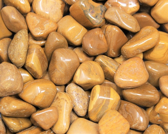 Yellow / Brown Jasper Tumbled Stones: Choose Ounces or lb Bulk Wholesale Lots (Premium Quality 'A' Grade)