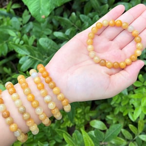 Yellow Aventurine Bead Bracelet: 8 mm Round Crystals (Premium Grade Stretch Bracelet)