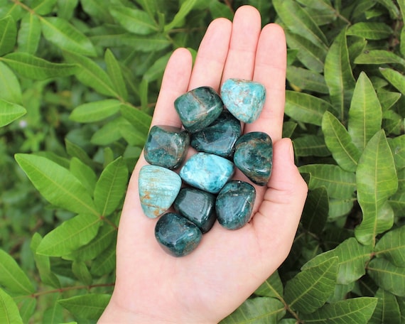 Blue Apatite Tumbled Stones: Choose How Many Pieces (Premium Quality 'A' Grade)