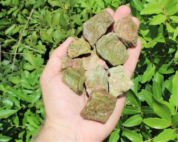 Unakite Rough Natural Stones: Choose How Many Pieces (Premium Quality 'A' Grade Raw Unakite Crystals)