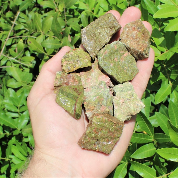 Unakite Raw Natural Stones:Choose How Many Pieces (Premium Quality 'A' Grade)