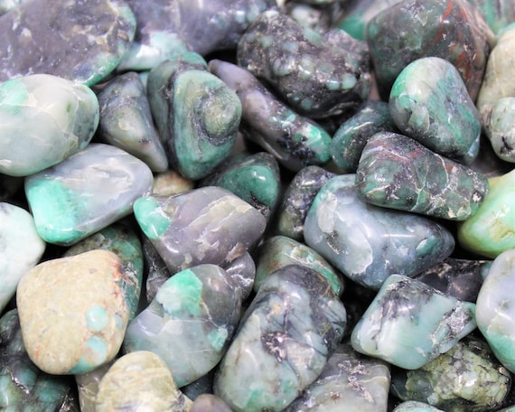 Emerald Tumbled Stones: Choose Ounces or lb Bulk Wholesale Lots (Premium Quality 'A' Grade)