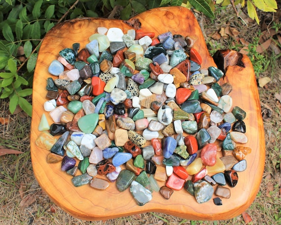 Assorted Tumbled Stones SMALL 2 lb Wholesale Bulk Lot