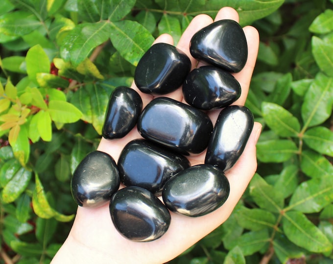 LARGE Shungite Tumbled Stones: Choose How Many Pieces (Premium Quality 'A' Grade)