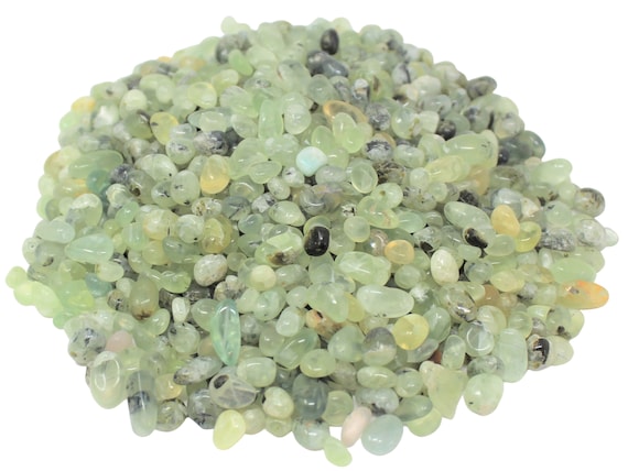 Prehnite Semi Tumbled Gemstone Mini Chips 6 - 8 mm: Choose Ounces or lb Loose Wholesale Bulk Lots ('AAA' Grade, Prehnite Chips)