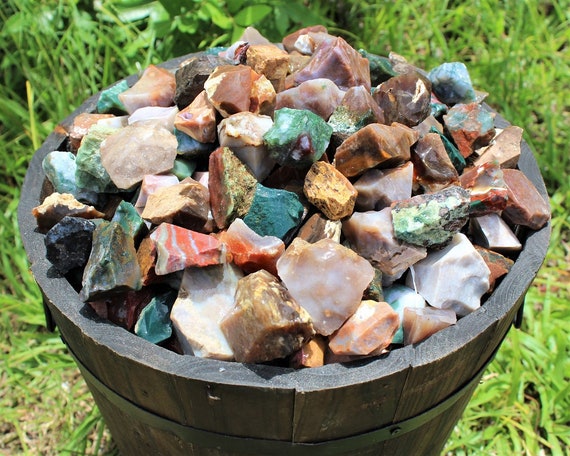 Fancy Jasper Rough Natural Stones: Choose Ounces or lb Bulk Wholesale Lots (Premium Quality 'A' Grade, Raw Fancy Jasper)