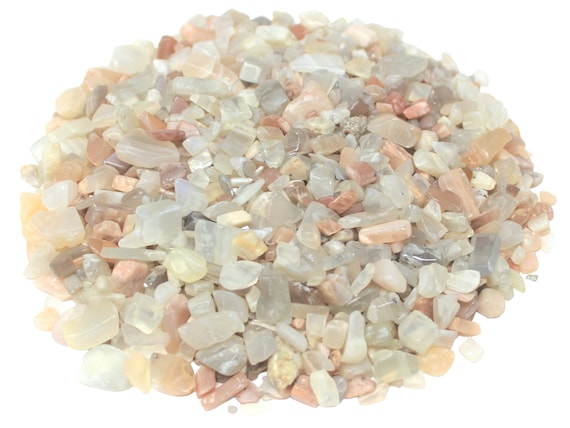 Moonstone Semi Tumbled Gemstone Mini Chips 5 - 15 mm: Choose Ounces or lb Loose Wholesale Bulk Lots ('A' Grade, Moonstone Chips)