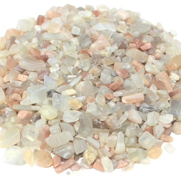 Moonstone Semi Tumbled Gemstone Mini Chips 5 - 15 mm: Choose Ounces or lb Loose Wholesale Bulk Lots ('A' Grade, Moonstone Chips)
