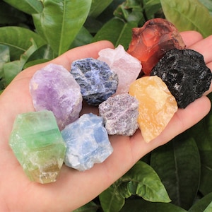 Natural Raw Crystals, Calcites, Quartz, Gemstones: 9 Piece Starter Set GREAT VALUE!