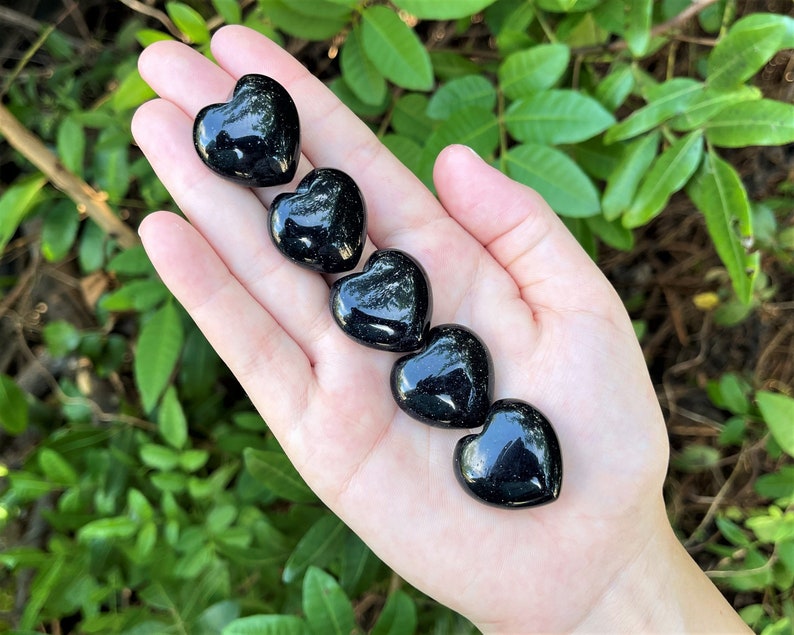 Blue Goldstone Heart 1 Choose How Many 'A' Grade Premium Quality Blue Goldstone Crystal Hearts 5 Hearts