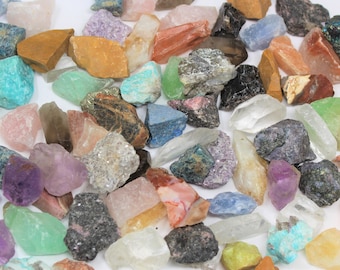 Raw Crystal Chunks, 1" to 2" - Mixed Assorted Crystals, Bulk Lots of Rough Natural Gemstones