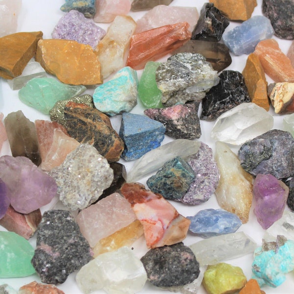 Raw Crystal Chunks, 1" to 2" - Mixed Assorted Crystals, Bulk Lots of Rough Natural Gemstones