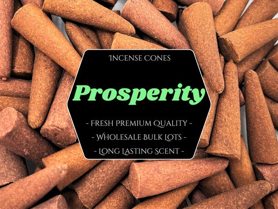 PROSPERITY Incense Cones: Choose 10, 20, 50, 100 or 200 Bulk Lots