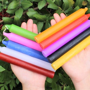 Set of 10 LARGE 6 Candles 10 Color Mixed Assortment Great Value, Long Burn Time afbeelding 2