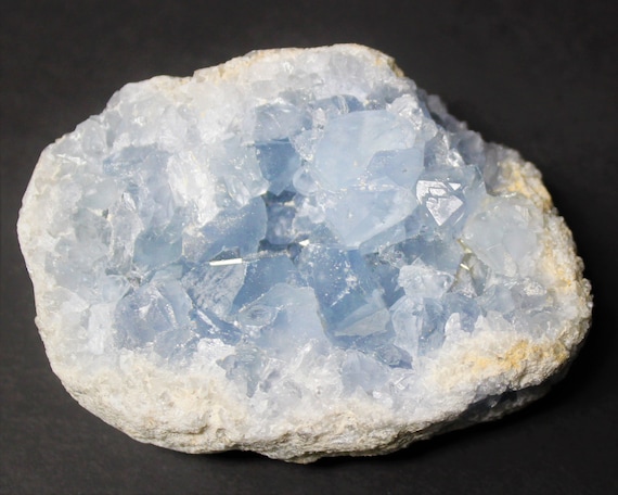 Natural Celestite Cluster, 4 - 7 oz Beautiful High Quality Celestite Crystal ('A' Grade, Celestite Geode, Celestite Cluster, Blue Celestite)