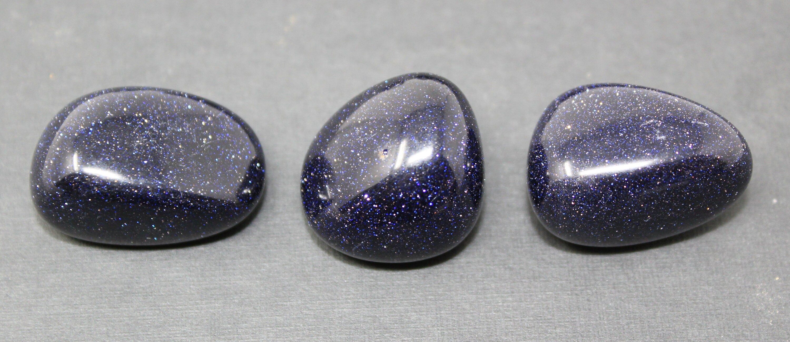 Blue Goldstone Tumbled Stones Choose How Many Pieces ('A' Grade