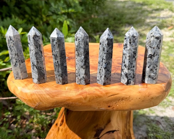 Larvikite Crystal Obelisks, 3 - 4" Towers (6-Sided Polished Larvikite Points)