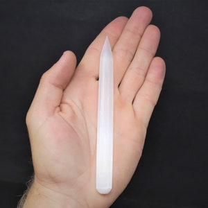 White Selenite Wand 6 Choose How Many, Bulk Discounts Selenite Pencil, Polished Selenite, Crystal Healing, Reiki, Meditation, Chakra image 9