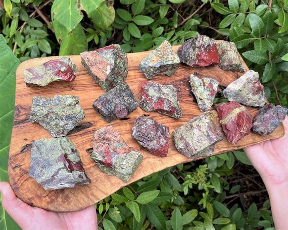 LARGE Rough Dragons Blood Jasper Natural Crystals: Choose Size ('AAA' Grade, Dragons Blood Jasper Crystal, Raw Dragon Stone)