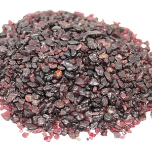 Garnet Semi Tumbled Gemstone Mini Chips 5 - 7 mm: Choose Ounces or lb Loose Wholesale Bulk Lots ('A' Grade, Garnet Chips)