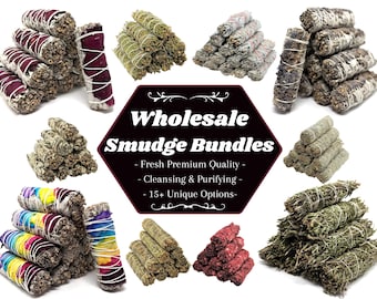 WHOLESALE Sage Smudge Bulk Bundles: Black, Blue, Cedar, Copal, Desert, Mountain, Rosemary & Yerba