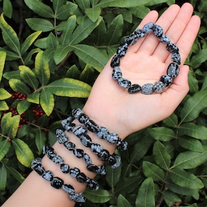 Snowflake Obsidian Tumbled Gemstone Bracelet