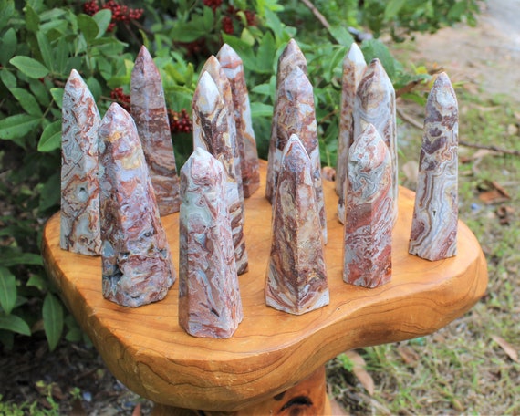 EXTRA LARGE Crazy Lace Agate Obelisk, 6-Sided 'AAA' Grade Crazy Lace Agate Crystal Obelisk (Crazy Lace Tower, Crystal Tower)