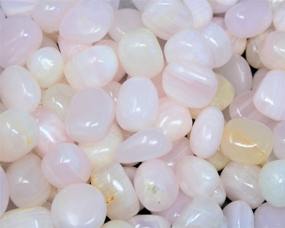 Pink Calcite Tumbled Stones: Choose Ounces or lb Bulk Wholesale Lots (Premium Quality 'A' Grade, Natural Pink Calcite Crystals, UV Reactive)