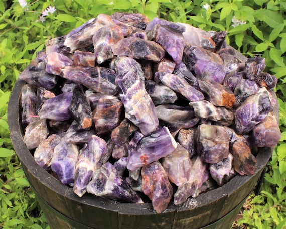Chevron Amethyst Rough Natural Stones: Choose Ounces or lbs Bulk Wholesale Lots ('A' Grade Raw Banded Amethyst Crystals)