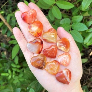 Carnelian Hearts, 1" - Choose How Many (Polished Carnelian Crystals)