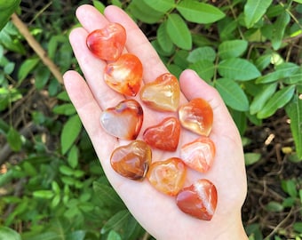 Carnelian Heart 1" - Choose How Many ('A' Grade Premium Quality Carnelian Crystal Hearts)