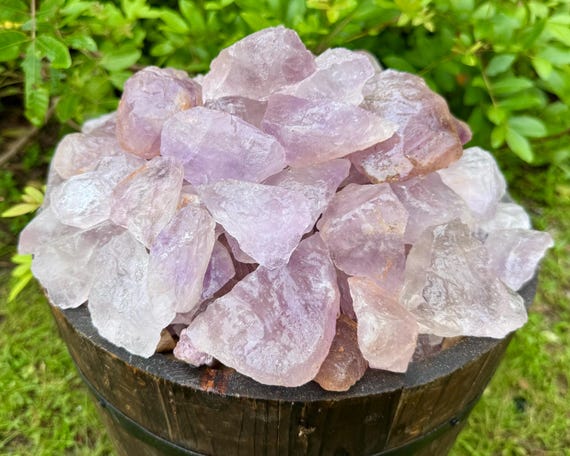 CLEARANCE Amethyst Natural Rough Stones: Choose Ounces or lb Bulk Wholesale Lots (B/C Quality Light Purple Raw Amethyst Crystals)