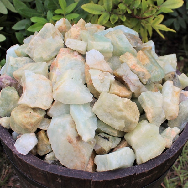 Aquamarine Rough Natural Stones: Choose Ounces or lb Bulk Wholesale Lots (Premium Quality 'A' Grade Raw Aquamarine Crystals)